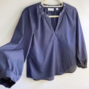 Modern Long Sleeve Blouse with Eyelets
